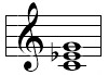C minor chord stacked