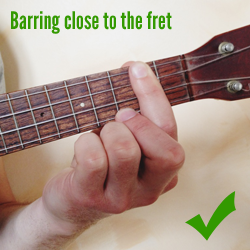 Barring close to the fret