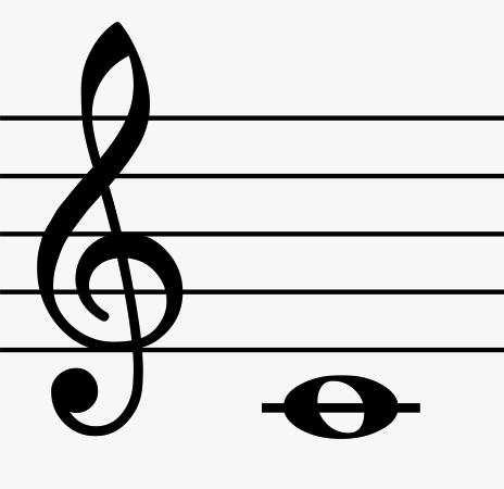 C4 Note on Music Staff